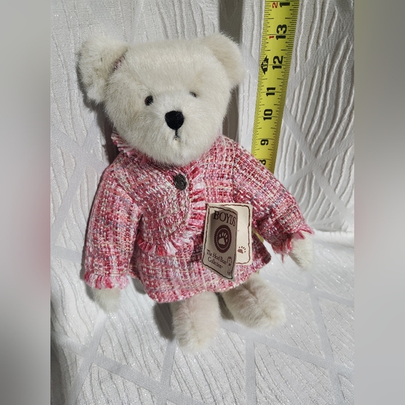 BOYDS Cream Teddy Bear in Pink Tweed Outfit - Picture 7 of 8